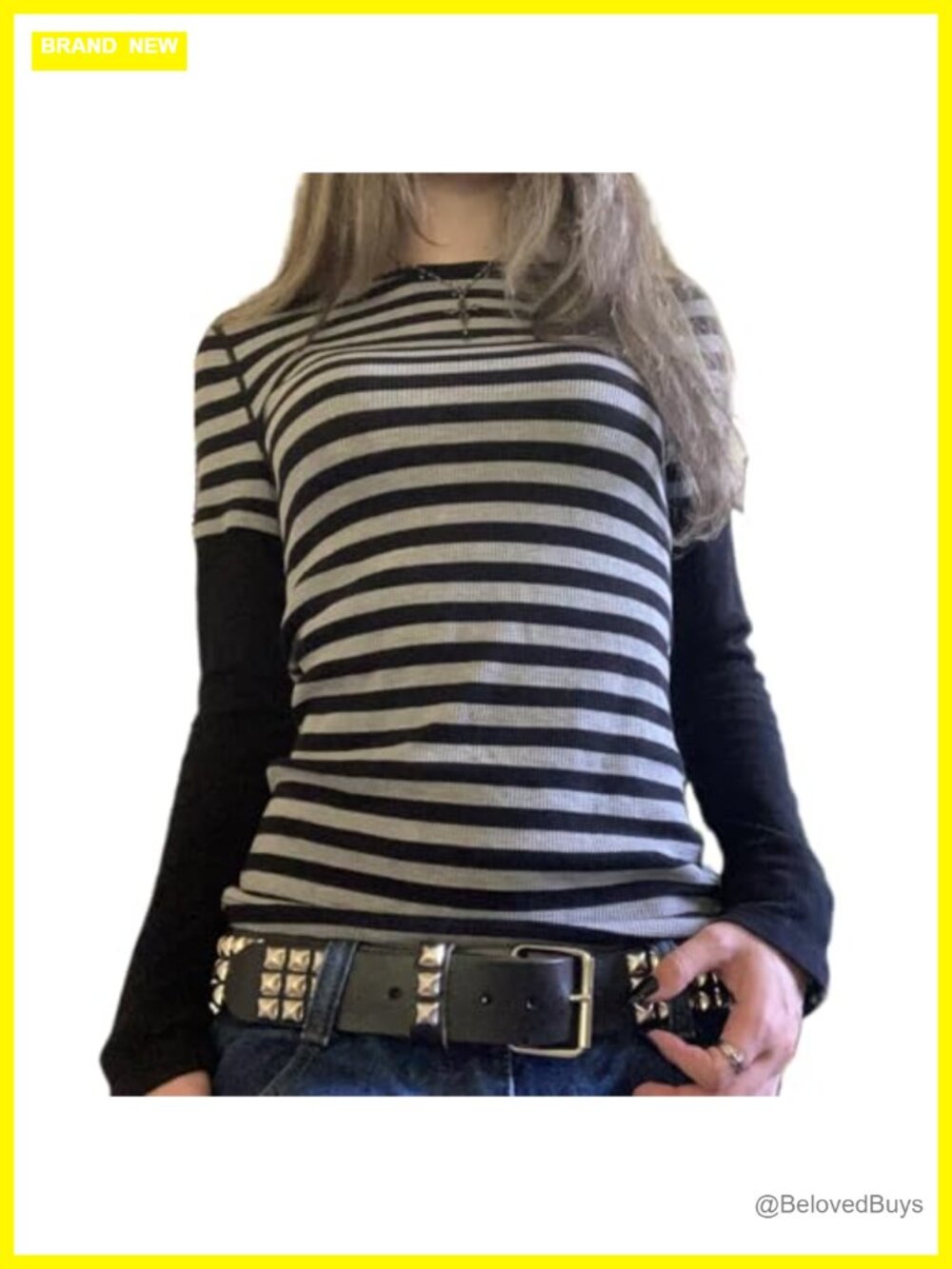 Striped Long Sleeve Grunge Shirt Y2k Harajuku 90s Fairy Streetwear Top
